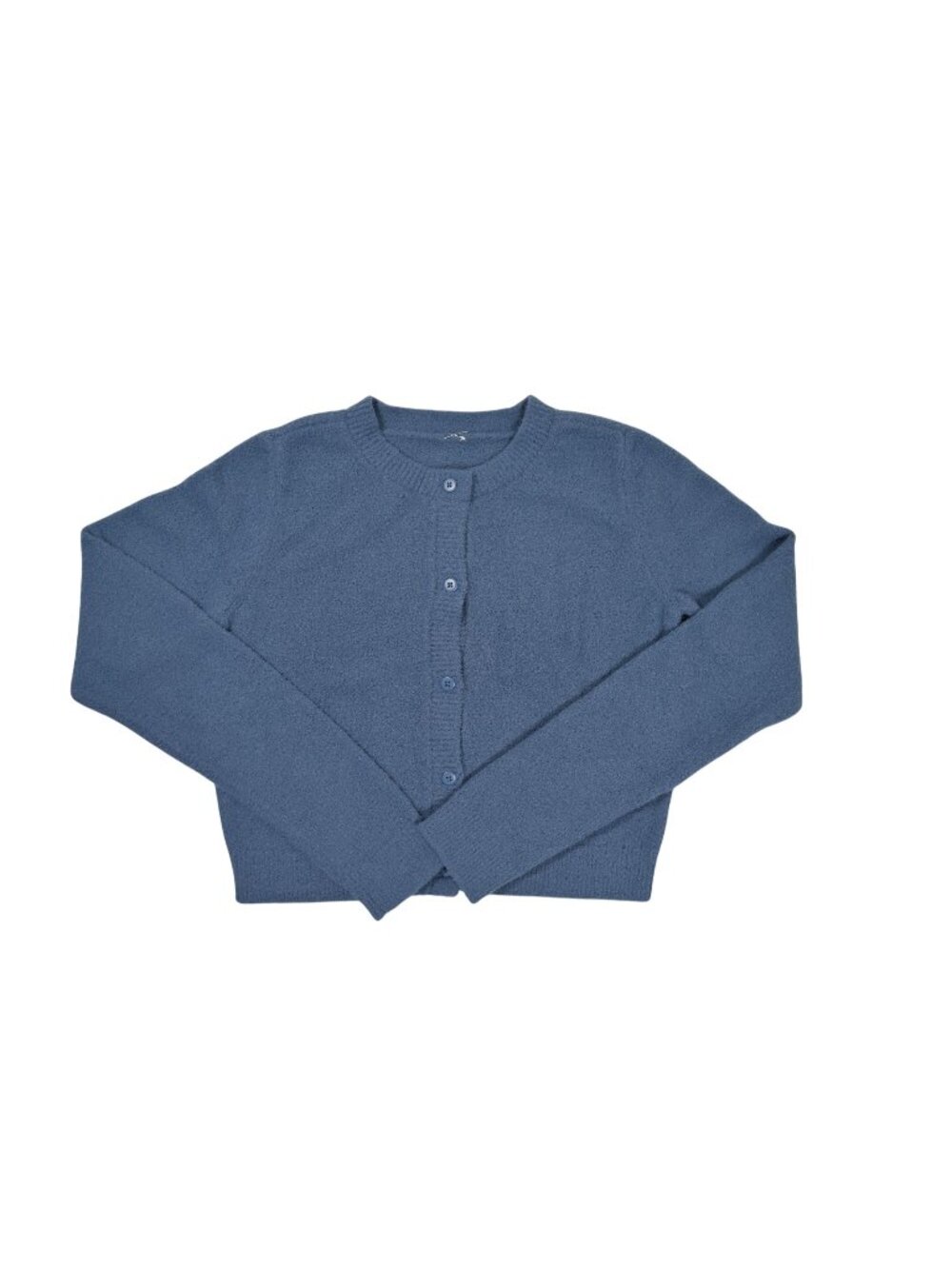 ALO Yoga Snuggle Up Sweater Cropped Cardigan in Bluestone